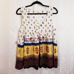 Entro brand boho style loose fit tank top
